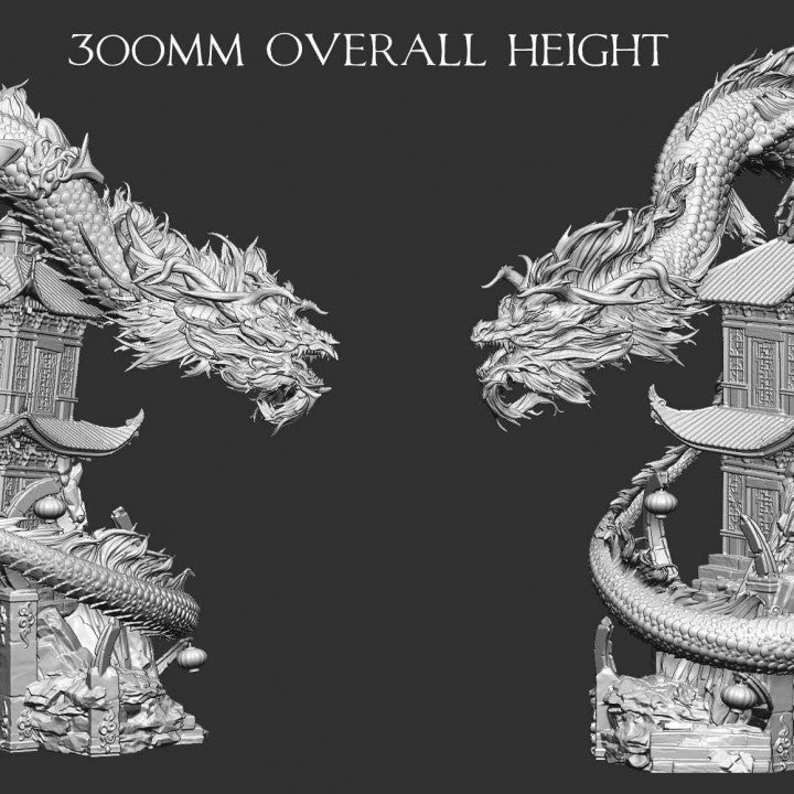 Azure Dragon 3D Print Mini Monster Mayhem 300mm! Unpainted