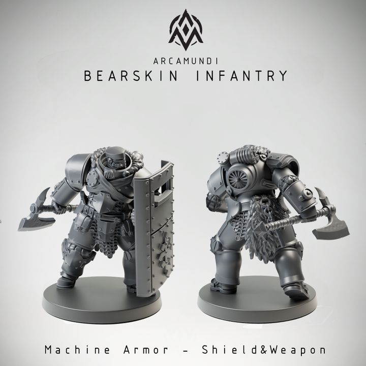 Trench Crusade compatible - Bearskin Infantery Hammer Shield - New Antioch