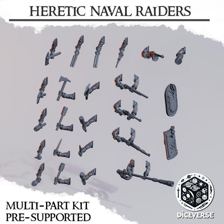 Trench Crusade - Heretic Naval Raiders(Proxy) - Heretic Legion(5pcs)