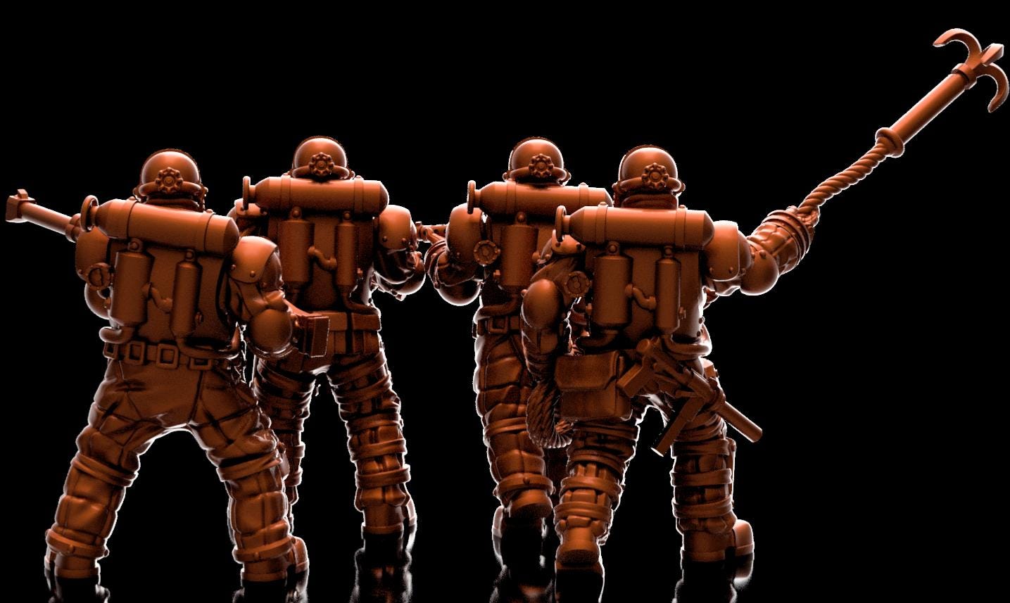 Trench Crusade - Heretic Naval Raiders funduk(Proxy) - Heretic Legion(5pcs)