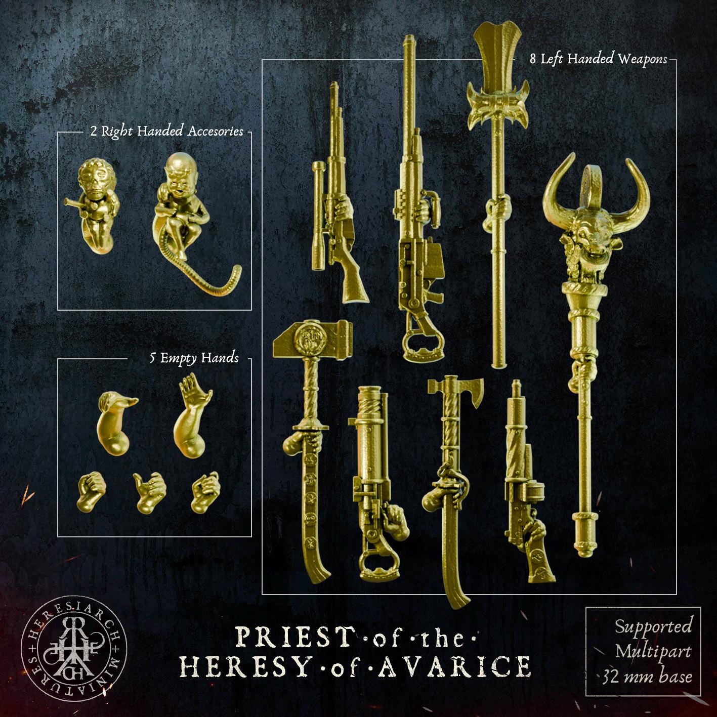Trench Crusade - Heretic Priest(Proxy)Heresy - Heretic Legion (2pcs)