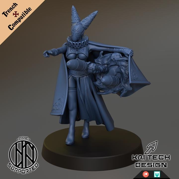 Trench Crusade Kompatibel- Artillery Witch Kai (Proxy) - Heretic Legion