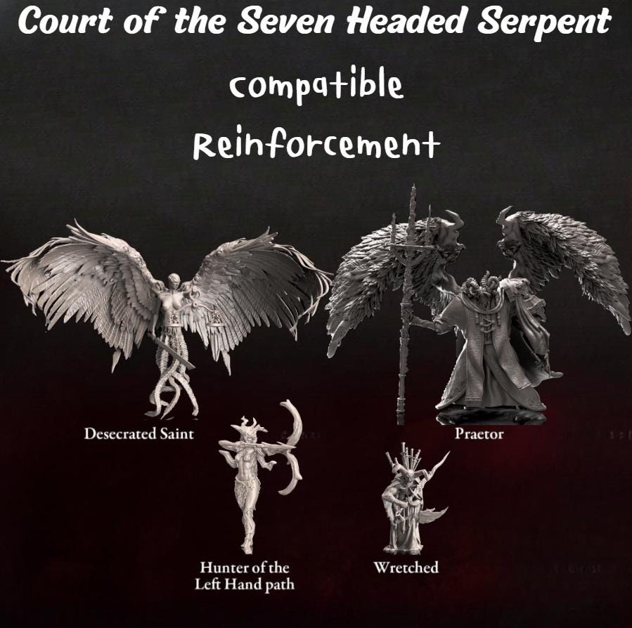 Trench Crusade Kompatibel- The Court of the seven Headed Serpent(Proxy) Reinforcement - Serpent - Base include