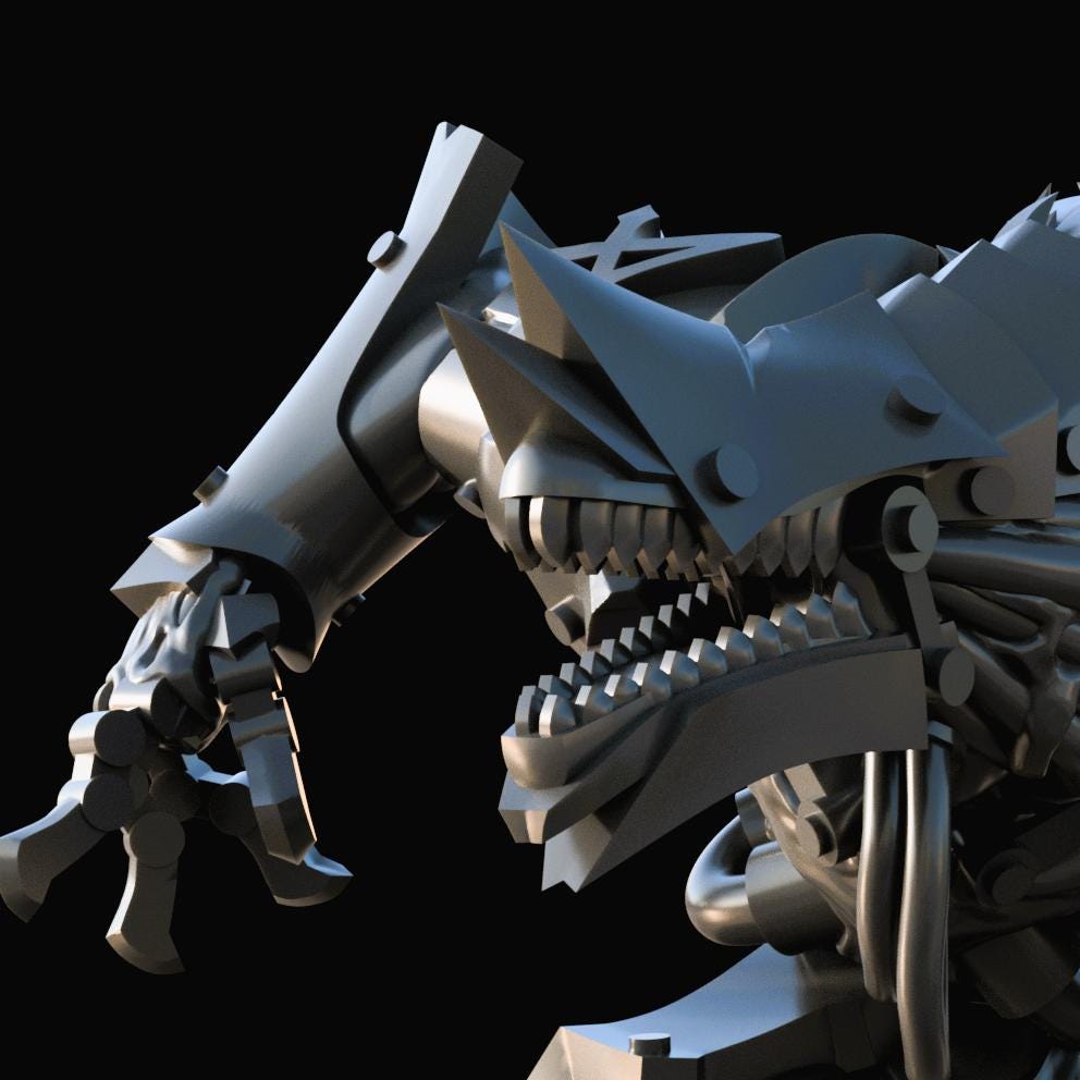 Grimdark War Beast – Mutated Resin Monster Miniature (32mm)