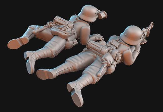 Weird War Infantry Squad – Sniper Team – 28mm Sci-Fi WWII Tabletop Proxies