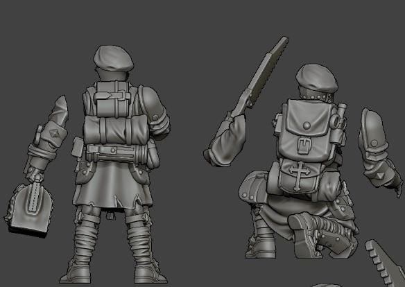 Grimdark Trench Proxy Miniature –Medic Highlander Alba Soldier – Tabletop Figure