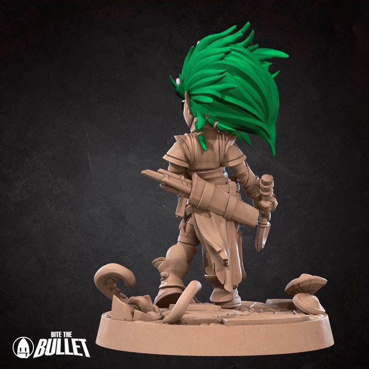 Gnom Druid Miniature - Fantasy RPG Character - Tabletop RPG Mini - 32mm Resin Miniature - Druid knife Mini