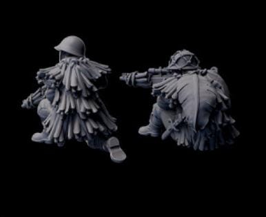 Weird War Japan Infantry Squad – Sniper Team – 28mm Sci-Fi WWII Tabletop Proxies