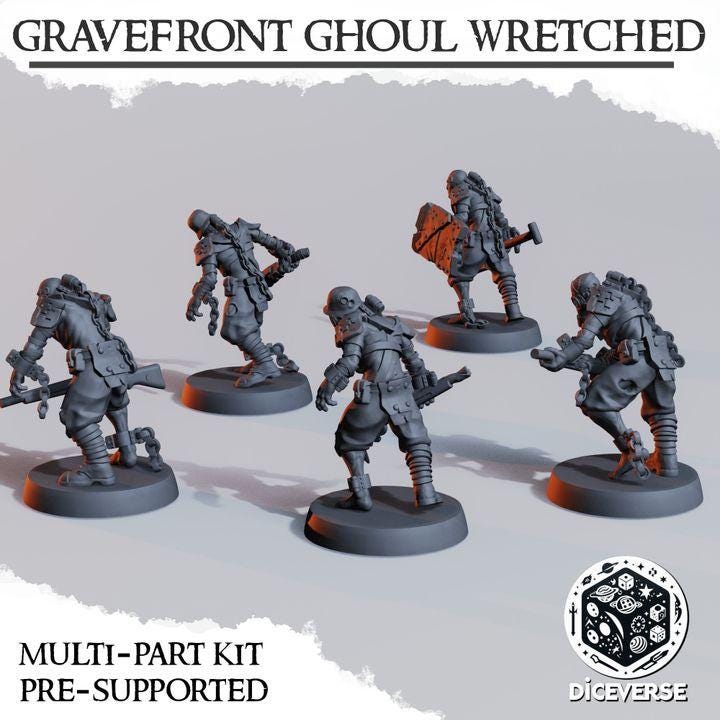 Grimdark Trench Proxy Miniatures – Wretched Infantry Set by Diceverse