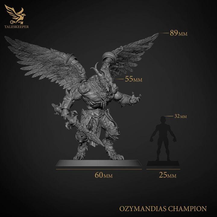 Ozymandias Champion - 32mm Resin Miniatures - Grimdark Tabletop Wrgame Army - RPG Mini Set DnD