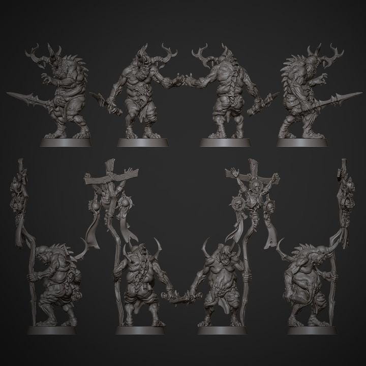 Bringers of Decay A - 32mm Resin Miniatures - Grimdark Tabletop Wrgame Army - RPG Mini Set DnD