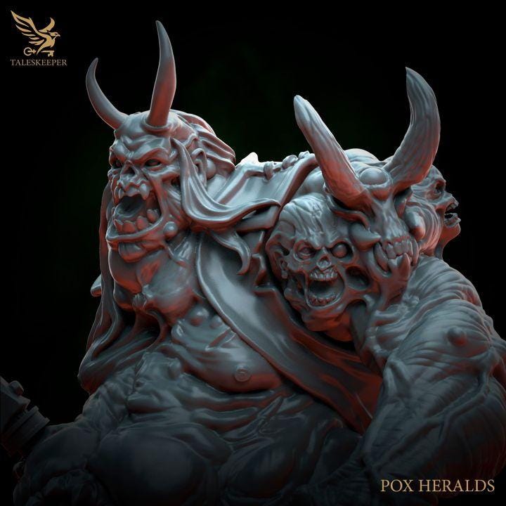 Pox Herald - 32mm Resin Miniatures - Grimdark Tabletop Wrgame Army - RPG Mini Set DnD