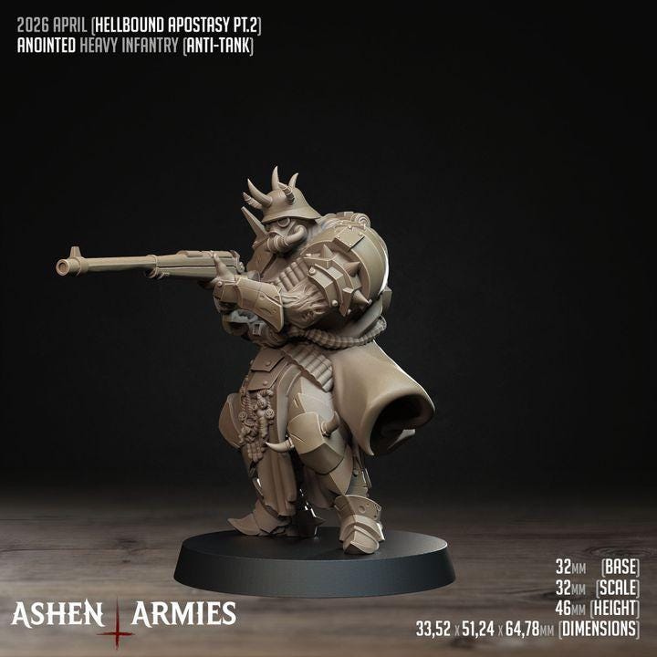 Grimdark Trench Warfare Proxy Miniatures – Anointed Warband Expansion Set Ashen Armies