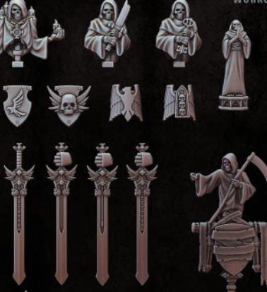 Sale - Grimdark Trench Warfare Bit Set Gothic Decor A – Bit Pack Set Proxy Miniatures for Tabletop Wargaming