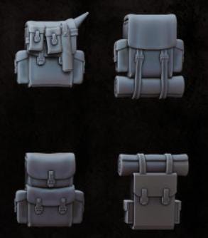Grimdark Trench Warfare Bit Set Backpacks – Bit Pack Set Proxy Miniatures for Tabletop Wargaming