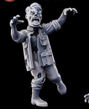 Weird War Infantry Squad – German Zombie Squad(5 Miniatures) – 28mm 32mm Sci-Fi WWII Tabletop Proxies