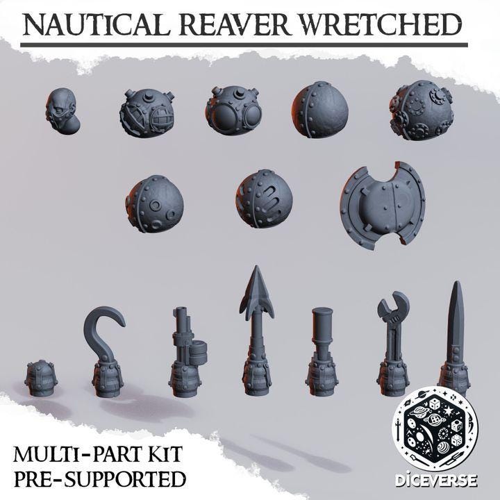 Grimdark Trench Warfare Proxy Miniatures – Wretched Infantry Set Naval by Diceverse