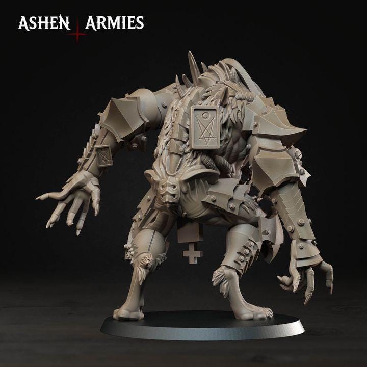 Grimdark Trench Warfare Proxy Miniatures – Wolf Beast 3 Version all include