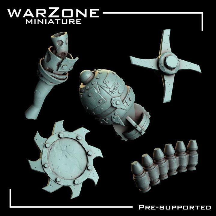 Grimdark Bit Set Orcs Kitbash – Scraplands Kitbash Vol. 01 Set 20 Parts Proxy Miniatures for Tabletop Wargaming
