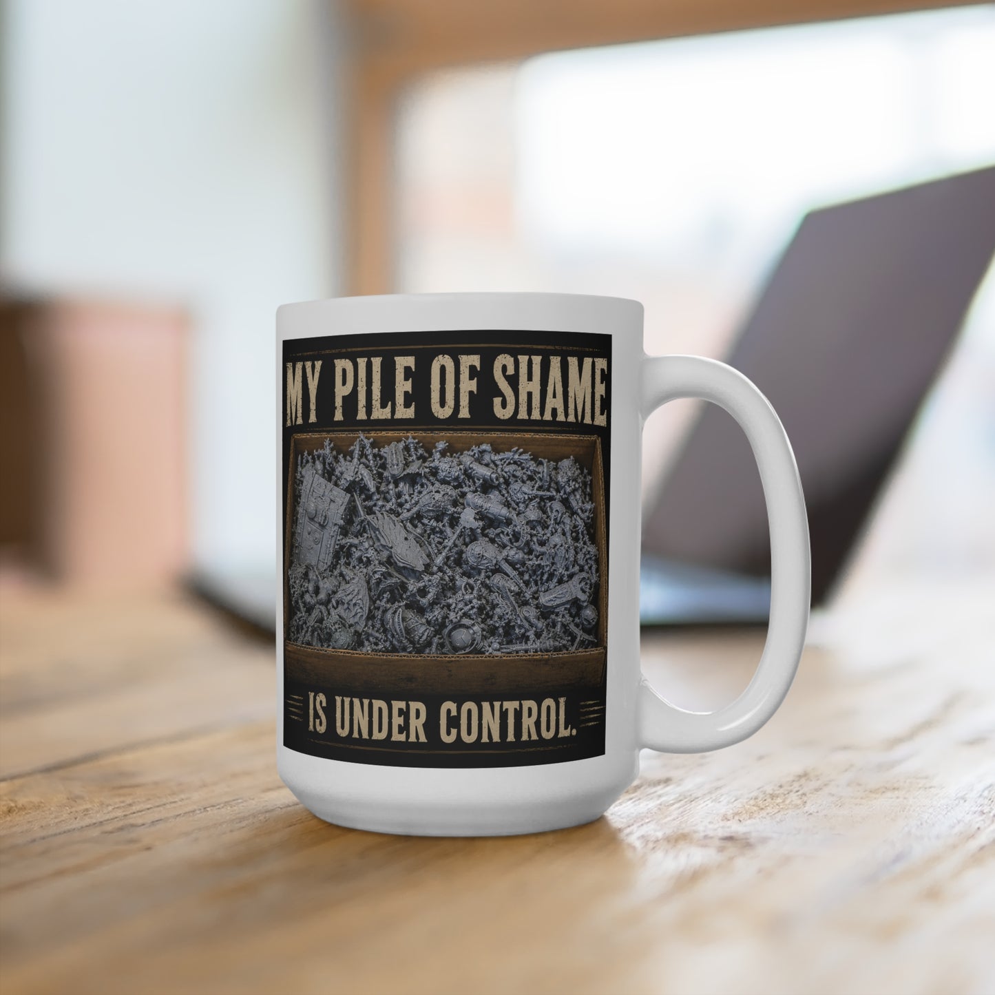 My Pile of Shame Is Under Control Mug (EU Version)| Funny Tabletop Gamer Coffee Cup | Miniature Painting Gift | Resin Printing Mug