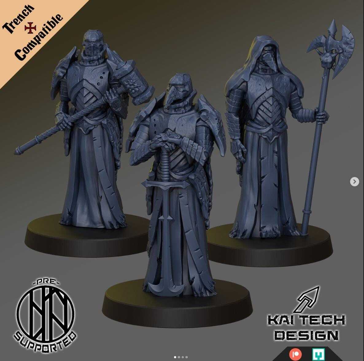 Trench Crusade Kompatibel- Plague Knight(Proxy) (3pcs) - Black Grail