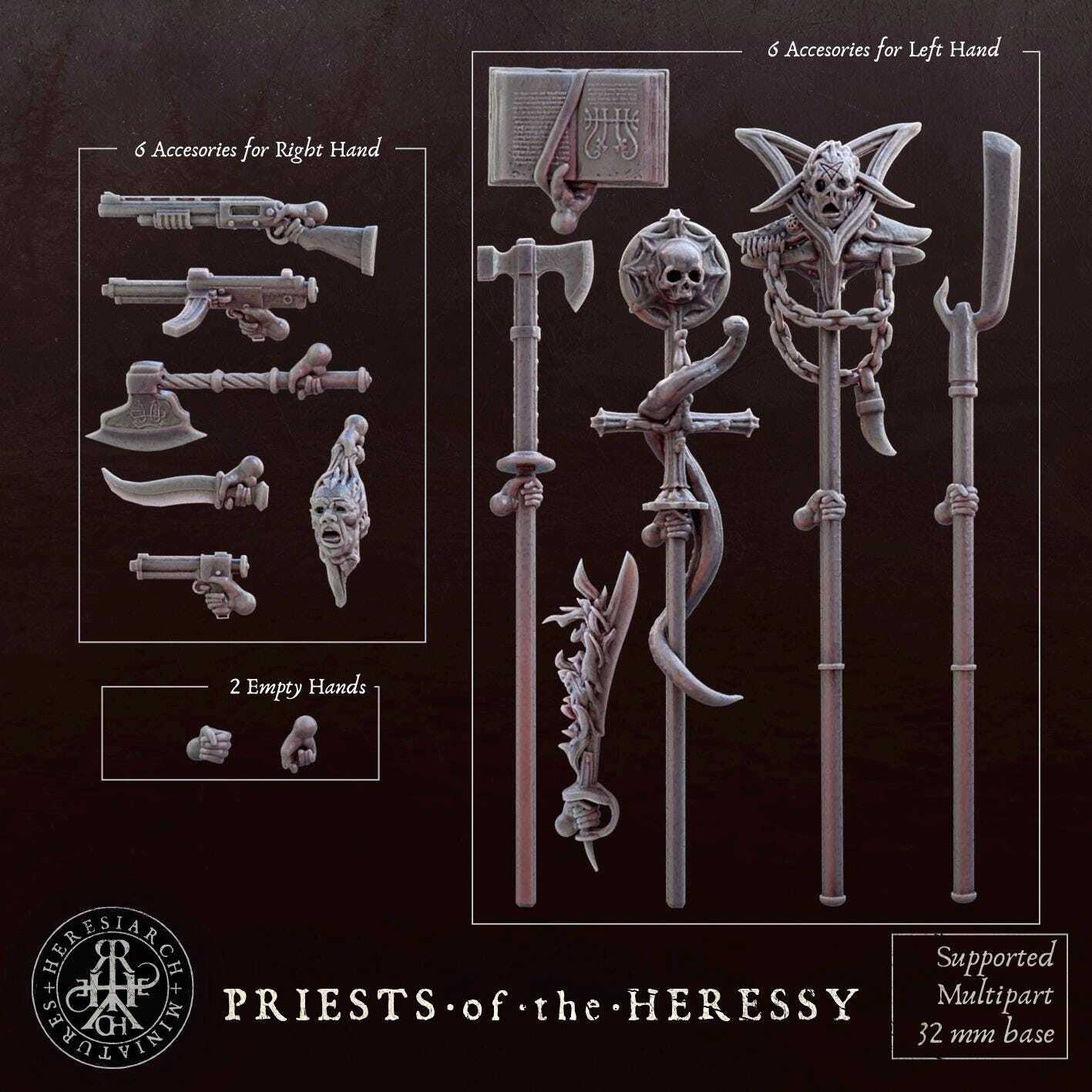 Trench Crusade Kompatibel - Heretic Priest(Proxy)- Heretic Legion(2pcs)