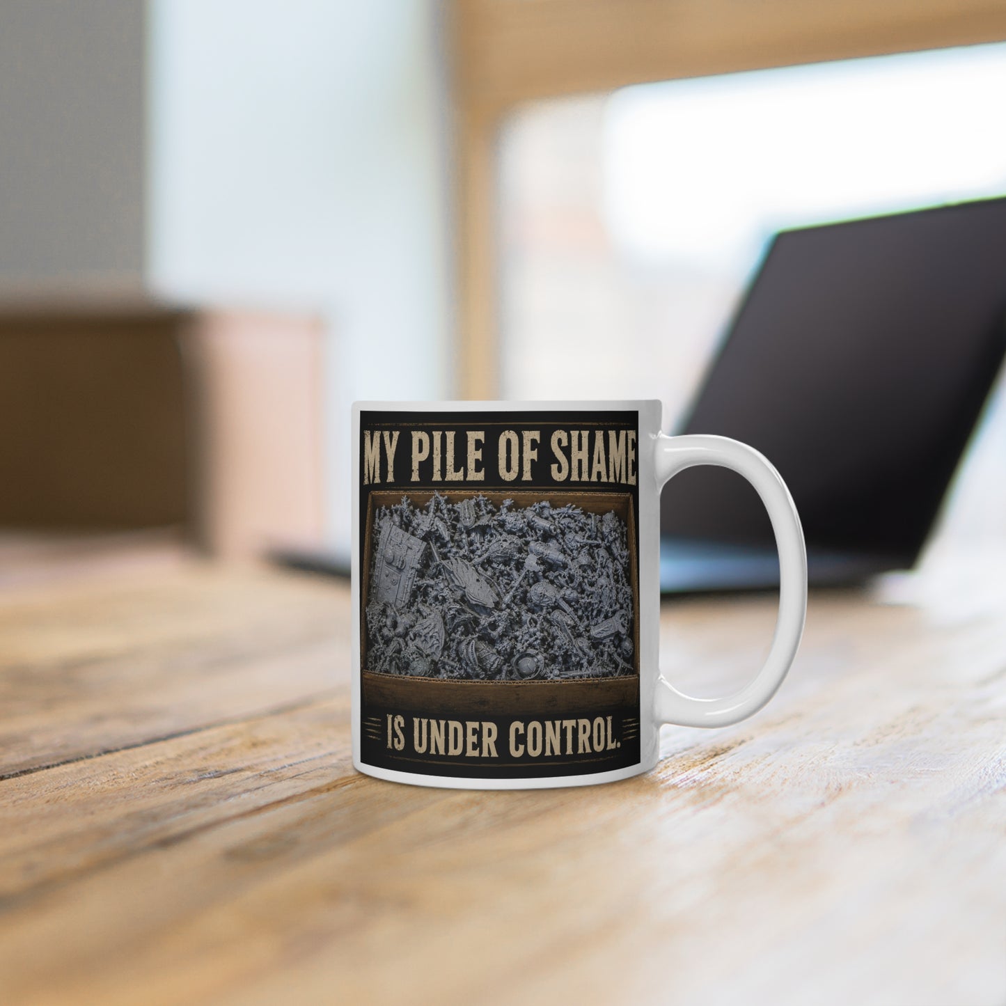 My Pile of Shame Is Under Control Mug (EU Version)| Funny Tabletop Gamer Coffee Cup | Miniature Painting Gift | Resin Printing Mug