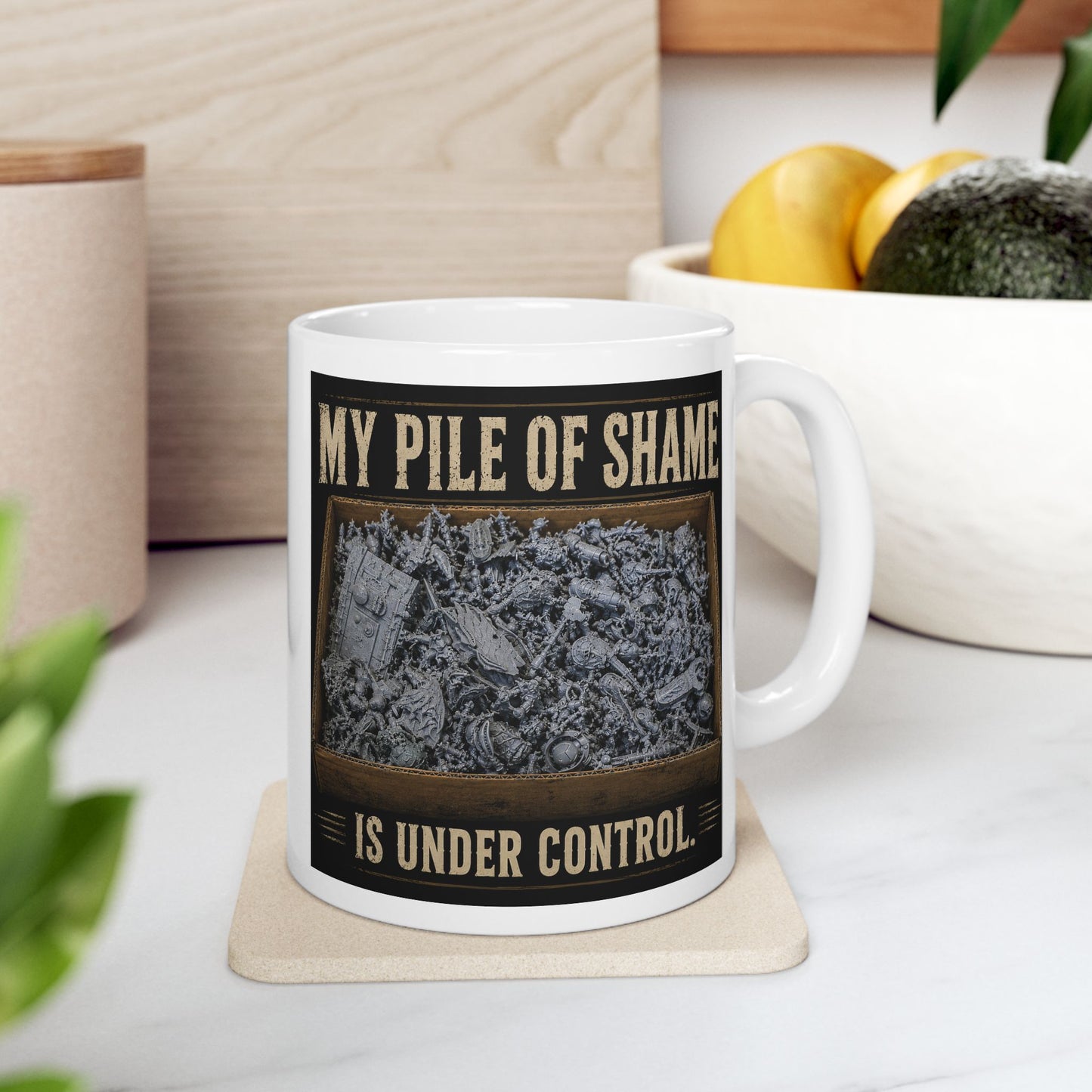 My Pile of Shame Is Under Control Mug | Funny Tabletop Gamer Coffee Cup | Miniature Painting Gift | Resin Printing Mug
