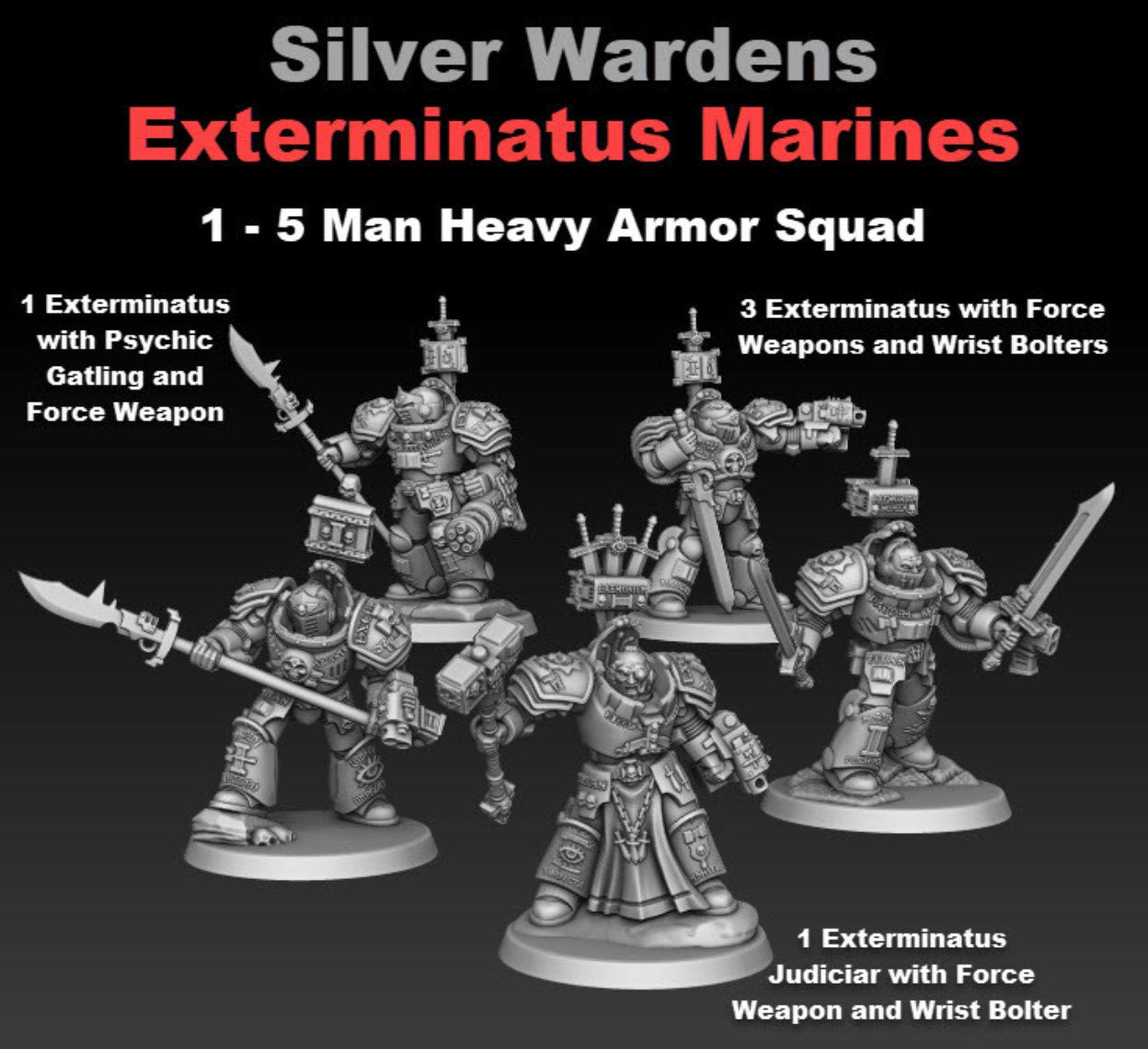 Exterminatus Squad (5pcs.) Silver Wardens