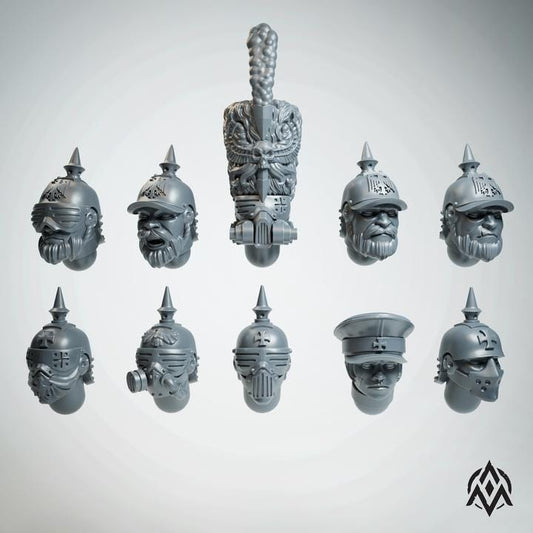 Trench Crusade - Diesel Punk Heads Prussian (Proxy) - New Antioch (10pcs)