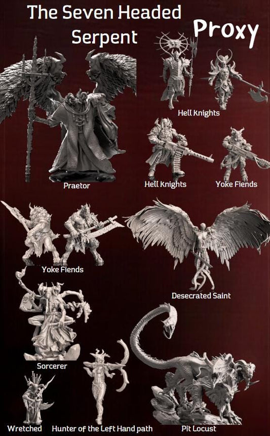 Trench Crusade Kompatibel- The Court of the seven Headed Serpent(Proxy)  Complete Set - Serpent - Base include