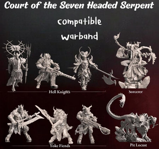 Trench Crusade Kompatibel- The Court of the seven Headed Serpent(Proxy)  Warband - Serpent - Base include