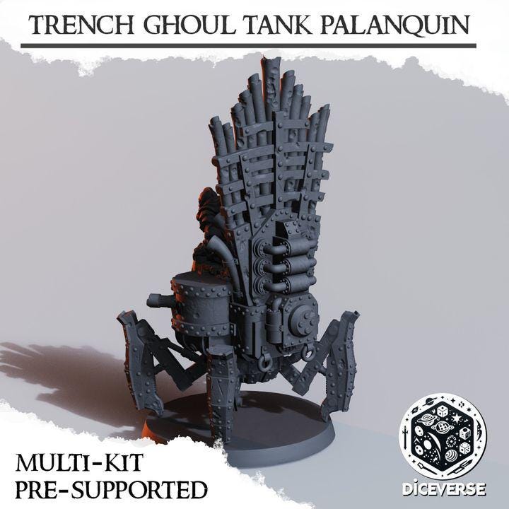 Trench Crusade Kompatibel- Ghoul Tank Palaquin(Proxy) - Heretic Legion(2pcs)