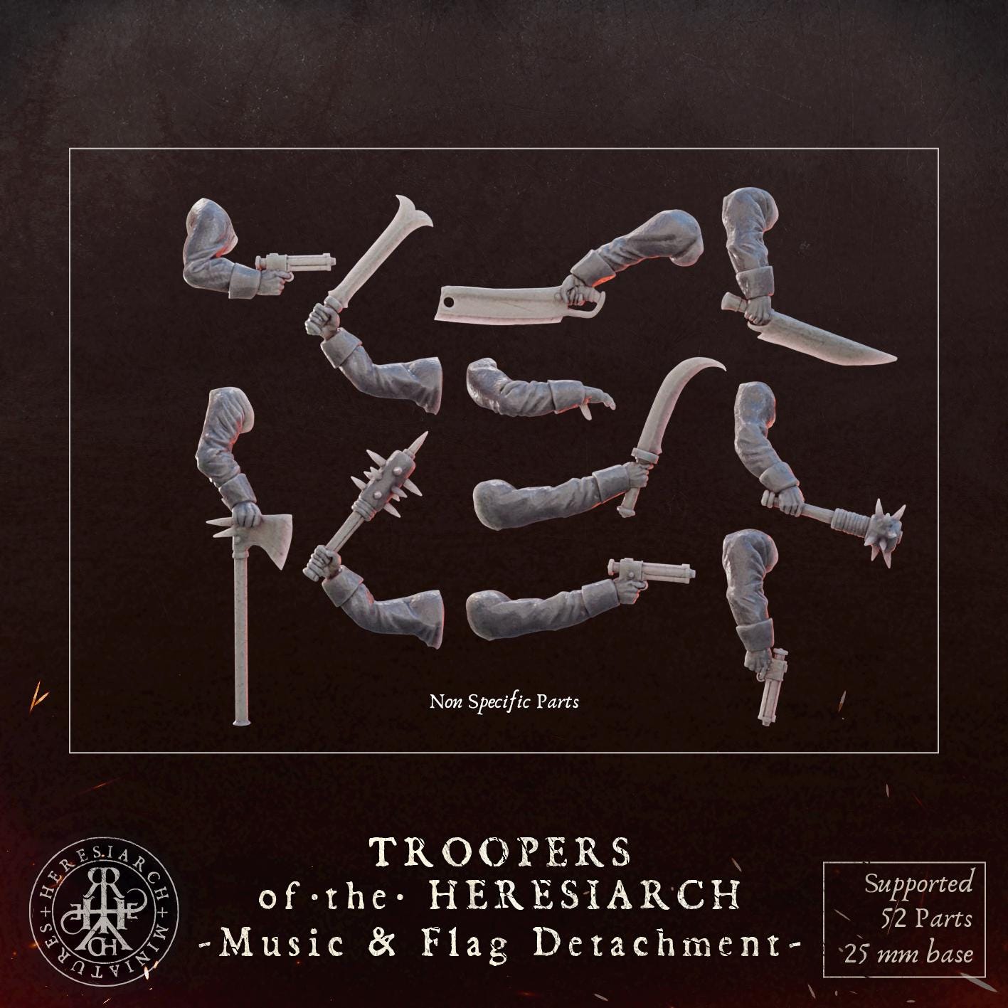 Grimdark Trench Warfare Proxy Miniatures – Drummer of Hell – 32mm Tabletop Figures