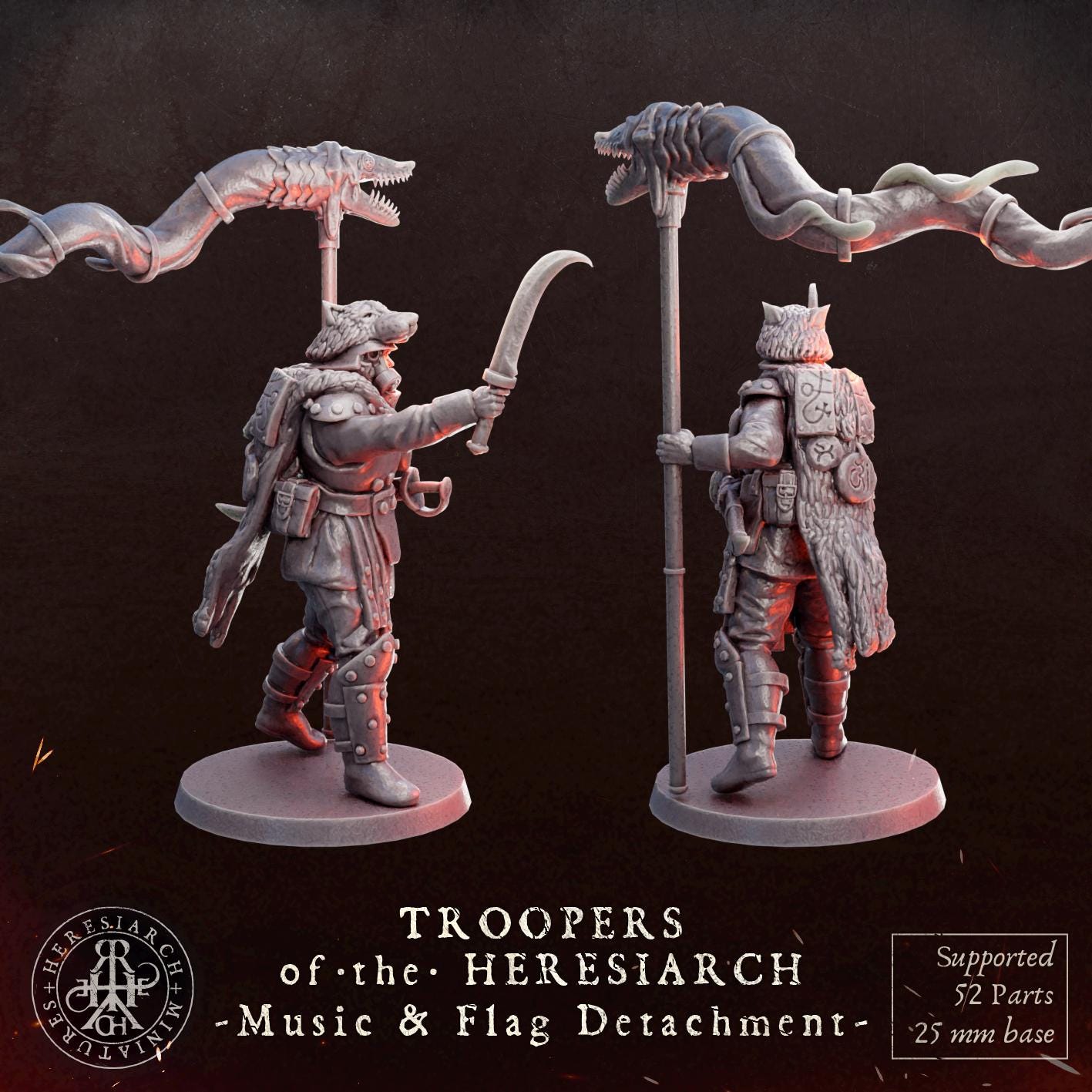 Grimdark Trench Warfare Proxy Miniatures – Drummer of Hell – 32mm Tabletop Figures
