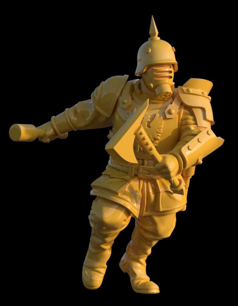 Grimdark Trench Proxy Miniatures – Eagle Trooper Set – 32mm Tabletop Figures