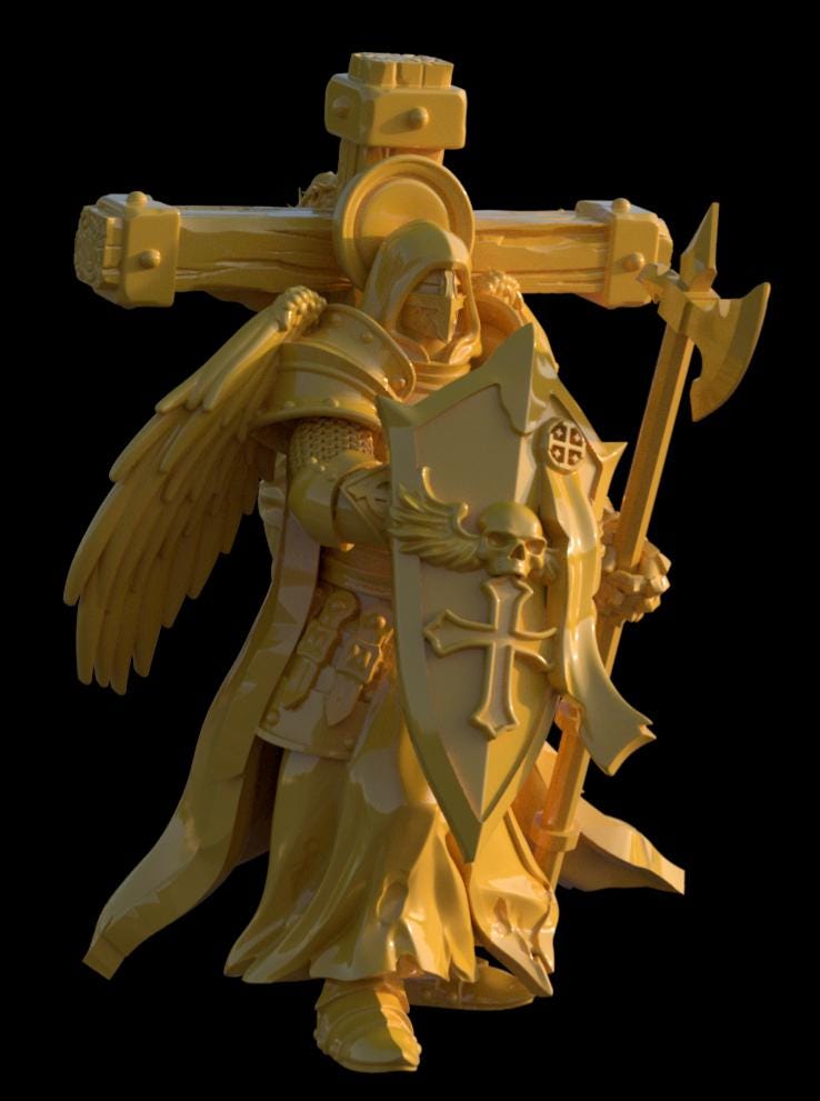 Grimdark Proxy Miniatures – 28mm Tabletop Infantry & Support Figures – Modular War Set
