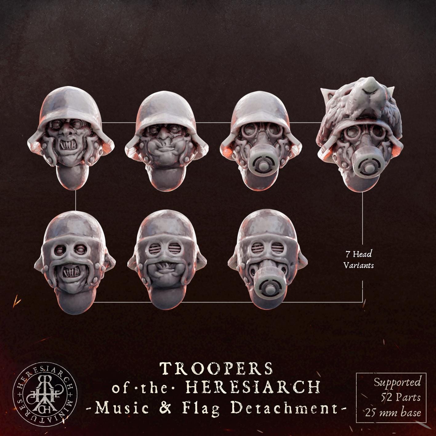 Grimdark Trench Warfare Proxy Miniatures – Drummer of Hell – 32mm Tabletop Figures