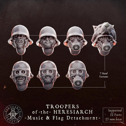 Grimdark Trench Warfare Proxy Miniatures – Drummer of Hell – 32mm Tabletop Figures