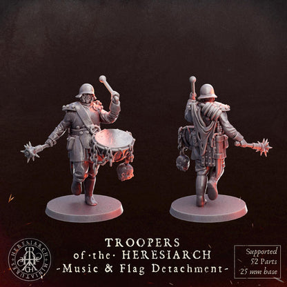 Grimdark Trench Warfare Proxy Miniatures – Drummer of Hell – 32mm Tabletop Figures