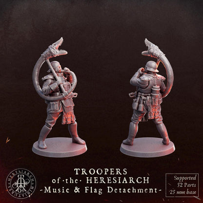 Grimdark Trench Warfare Proxy Miniatures – Drummer of Hell – 32mm Tabletop Figures