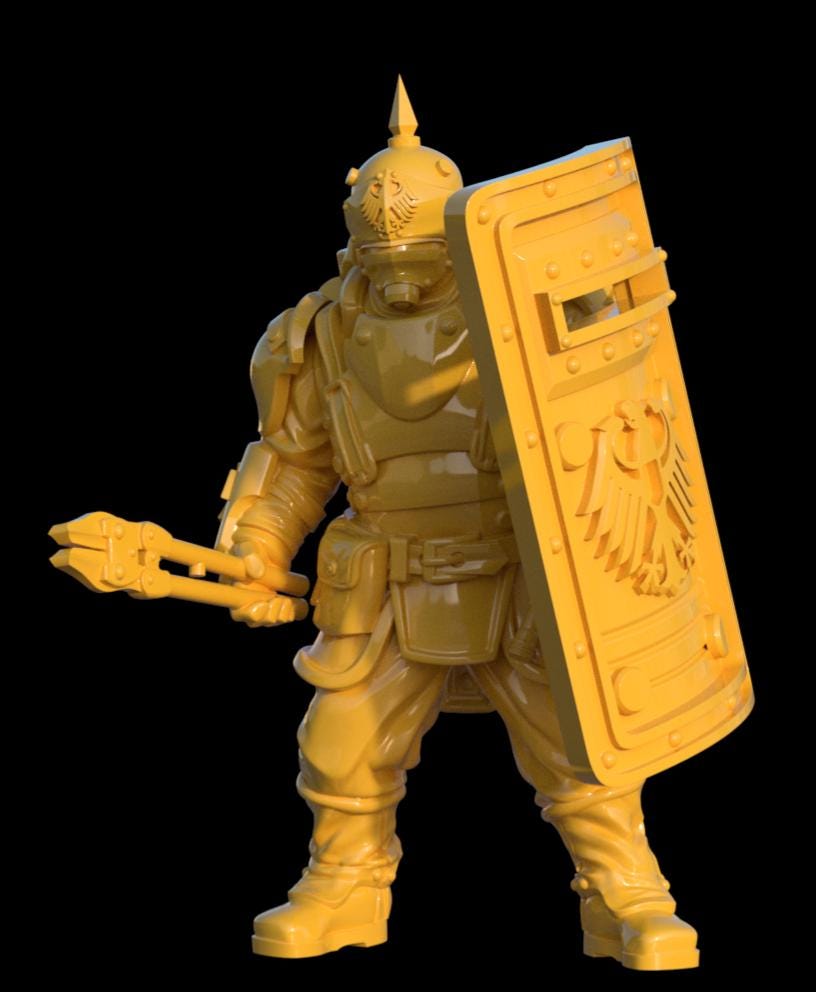 Grimdark Trench Proxy Miniatures – Eagle Trooper Set – 32mm Tabletop Figures