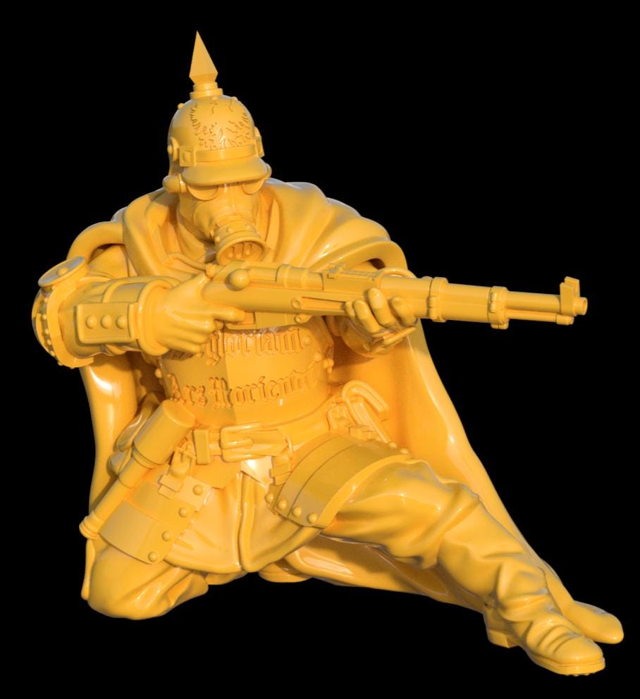 Grimdark Trench Proxy Miniatures – Eagle Trooper Set – 32mm Tabletop Figures