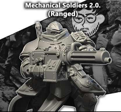 Grimdark Trench Proxy Miniature – Ranged Mechanical Soldier – Tabletop Figure