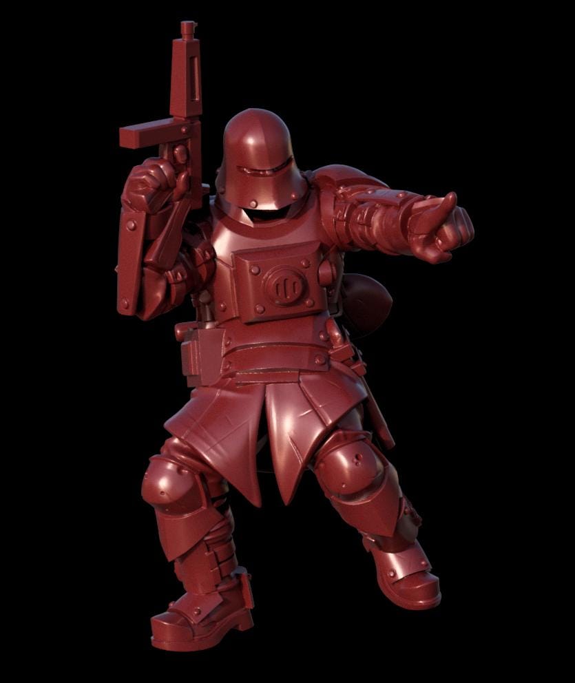 Grimdark Trench Proxy Miniatures – Red Brigade Trooper Set