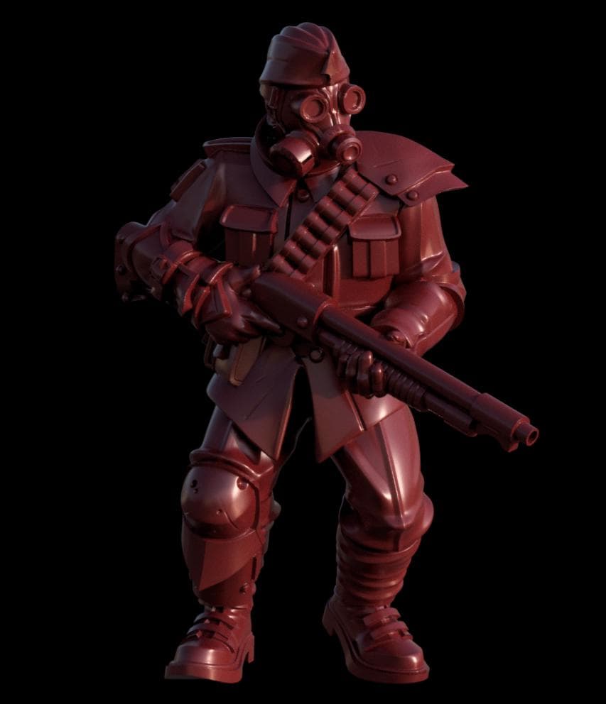 Grimdark Trench Proxy Miniatures – Red Brigade Trooper Set