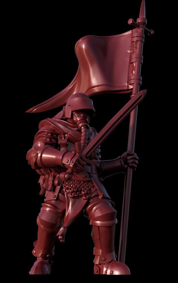 Grimdark Trench Proxy Miniatures – Red Brigade Trooper Set