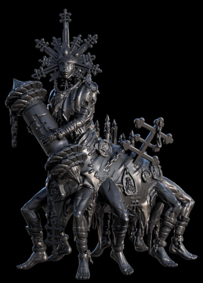 Grimdark Trench Proxy Miniatures – Zealot Infantry Dark Specialist Set