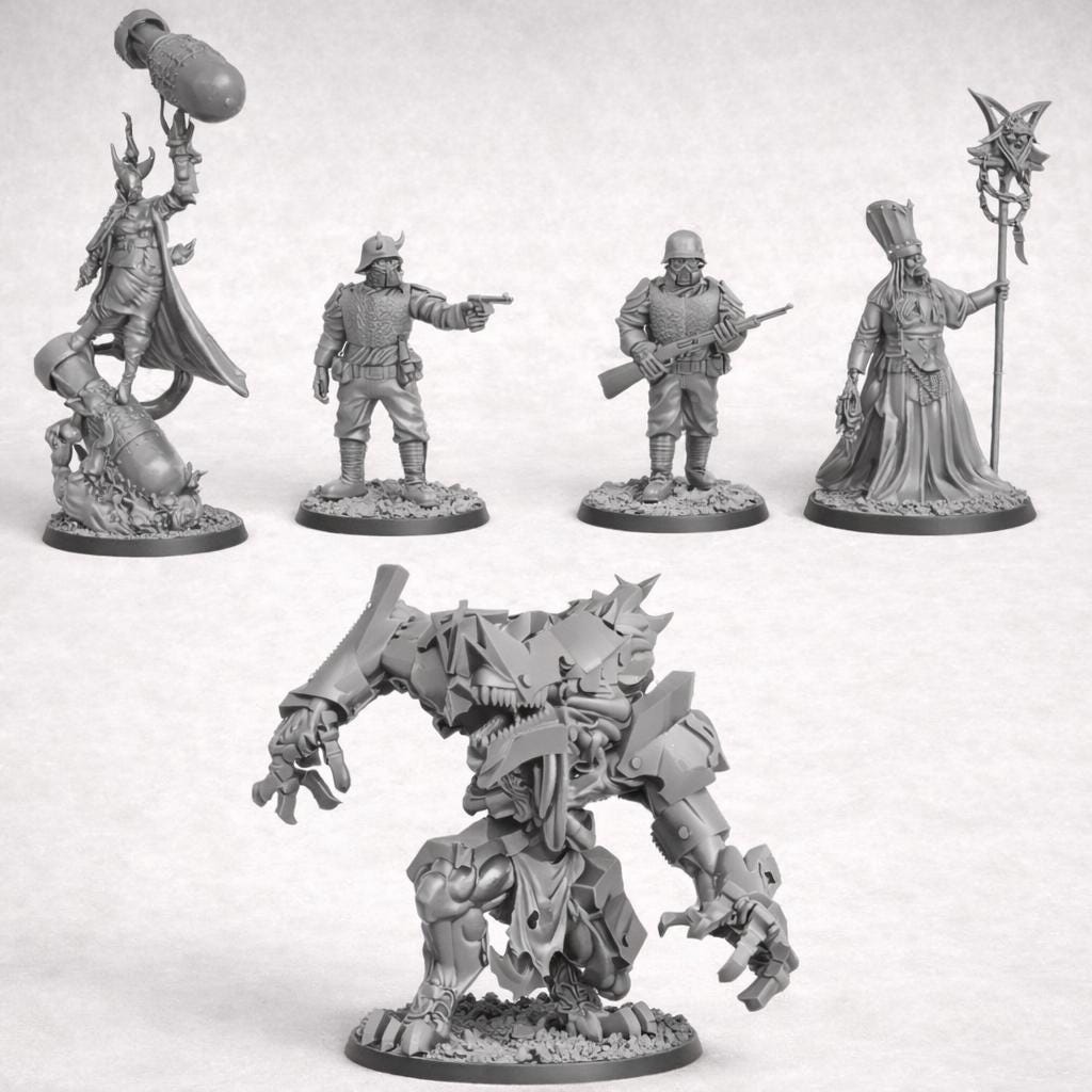 Grimdark Trench Warfare Starter Set – 2 Factions – 32mm – Tokens & Rulers Included