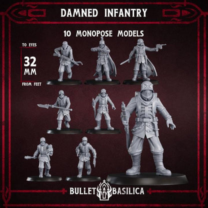 Grimdark Trench Proxy Miniatures – Trooper Infantry Set by Bulletbasilica